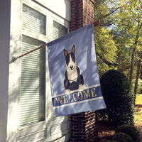 Bull Terrier Black White Welcome Flag Canvas House Size BB5714CHF