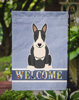 Bull Terrier Black White Welcome Flag Garden Size BB5714GF