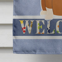 Bull Terrier Red Welcome Flag Canvas House Size BB5715CHF