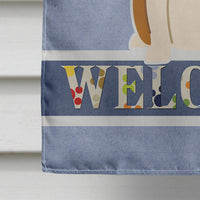 Bull Terrier Red White Welcome Flag Canvas House Size BB5716CHF