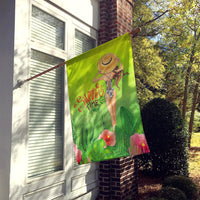 Summer Time Lady in Swimsuit Flag Canvas House Size BB7455CHF