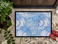 Beach Watercolor Abstract Waves Indoor or Outdoor Mat 24x36 BB7530JMAT