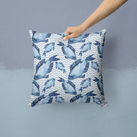 Beach Watercolor Fishes Fabric Decorative Pillow BB7532PW1414
