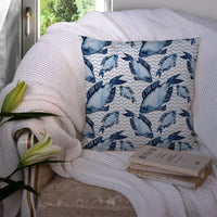 Beach Watercolor Fishes Fabric Decorative Pillow BB7532PW1414