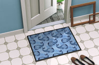Beach Watercolor Whales Indoor or Outdoor Mat 18x27 BB7535MAT
