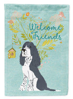 Welcome Friends Black Springer Spaniel Flag Garden Size BB7621GF