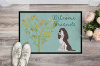Welcome Friends Brown Springer Spaniel Indoor or Outdoor Mat 18x27 BB7622MAT