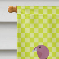 Bourbon Red Turkey Hen Green Flag Canvas House Size BB7808CHF