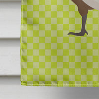 Bourbon Red Turkey Hen Green Flag Canvas House Size BB7808CHF