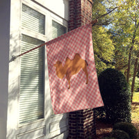 Bactrian Camel Pink Check Flag Canvas House Size BB7818CHF