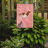 Ayrshire Cow Pink Check Flag Garden Size