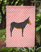 Catalan Donkey Pink Check Flag Garden Size