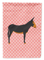 Catalan Donkey Pink Check Flag Garden Size