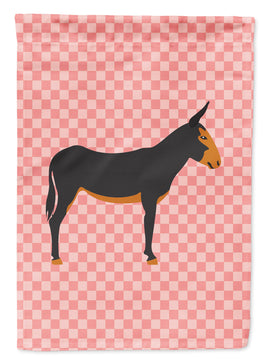 Catalan Donkey Pink Check Flag Garden Size