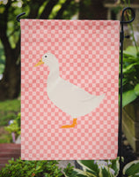 American Pekin Duck Pink Check Flag Garden Size