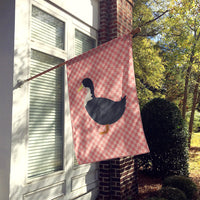 Blue Swedish Duck Pink Check Flag Canvas House Size BB7862CHF