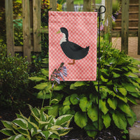 Blue Swedish Duck Pink Check Flag Garden Size
