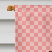 Coypu Nutria River Rat Pink Check Flag Canvas House Size BB7879CHF