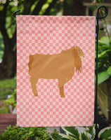 American Lamancha Goat Pink Check Flag Garden Size