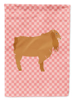 American Lamancha Goat Pink Check Flag Garden Size