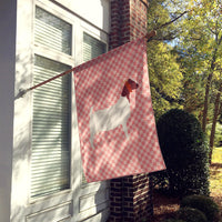 Boer Goat Pink Check Flag Canvas House Size BB7886CHF
