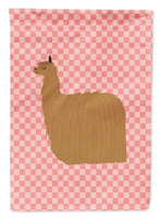 Alpaca Suri Pink Check Flag Garden Size