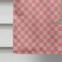 Common Ostrich Pink Check Flag Canvas House Size BB7924CHF