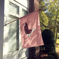 Capuchin Red Pigeon Pink Check Flag Canvas House Size BB7948CHF