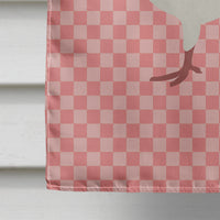Capuchin Red Pigeon Pink Check Flag Canvas House Size BB7948CHF