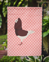 Capuchin Red Pigeon Pink Check Flag Garden Size