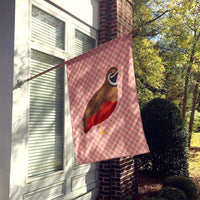 Chinese Painted or King Quail Pink Check Flag Canvas House Size BB7956CHF