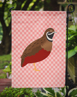 Chinese Painted or King Quail Pink Check Flag Garden Size