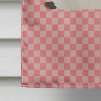 California White Rabbit Pink Check Flag Canvas House Size BB7967CHF