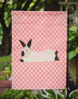 California White Rabbit Pink Check Flag Garden Size