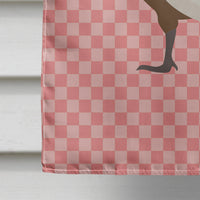 Bourbon Red Turkey Hen Pink Check Flag Canvas House Size BB7982CHF