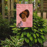 Bronze Turkey Pink Check Flag Garden Size