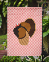 Bronze Turkey Pink Check Flag Garden Size