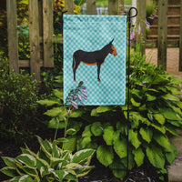 Catalan Donkey Blue Check Flag Garden Size