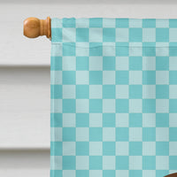 Coypu Nutria River Rat Blue Check Flag Canvas House Size BB8053CHF