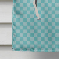 Black Bengal Goat Blue Check Flag Canvas House Size BB8058CHF