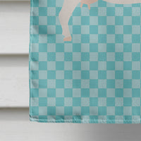 Boer Goat Blue Check Flag Canvas House Size BB8060CHF