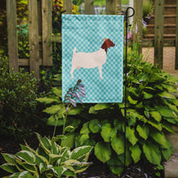 Boer Goat Blue Check Flag Garden Size
