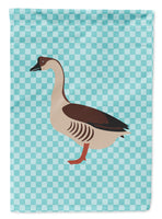Chinese Goose Blue Check Flag Garden Size