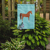 Arabian Horse Blue Check Flag Garden Size