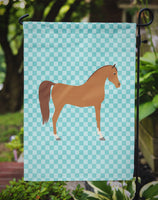 Arabian Horse Blue Check Flag Garden Size