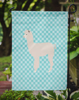 Alpaca Blue Check Flag Garden Size