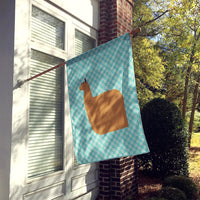 Alpaca Suri Blue Check Flag Canvas House Size BB8094CHF