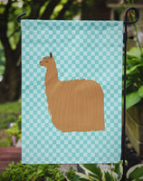 Alpaca Suri Blue Check Flag Garden Size