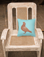 African Owl Pigeon Blue Check Fabric Decorative Pillow BB8127PW1818
