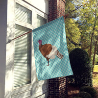Bourbon Red Turkey Hen Blue Check Flag Canvas House Size BB8156CHF